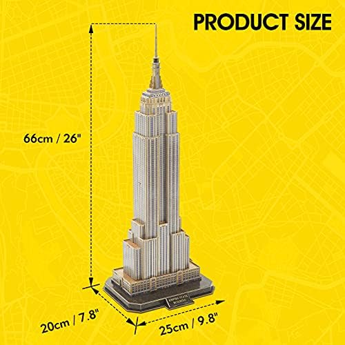CubicFun National Geographic 3D Загатки Њујорк Замок Модел Колекции Играчки за Возрасни и Деца, Empire State Building,