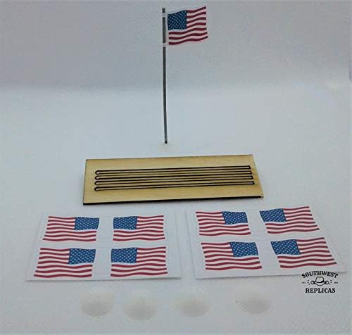 Југозападниот Реплики ХО Скала Комплет 230-1000: Знамето Пол со САД Знаме Поставено на 4 - Нови