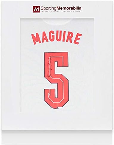 Хари Maguire Потпишан Кошула - Англија 2020 Година, Број 5 - Подарок Кутија Autograph - Autographed Фудбалски Дресови