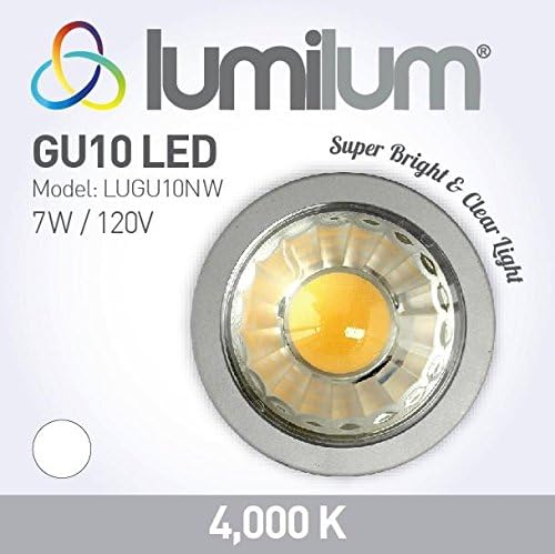 Lumilum GU10 LED Сијалица – Професионални 120V Dimmable (4000K – Природна дневна светлина Бела, 1 Сијалица)