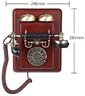 PDGJG Ретро Антички Ѕид Телефон,Обликувано Телефон Биро Dial Фиксен Телефон, со Повик Евиденција за Office Home Дневна