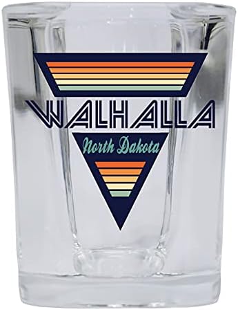 Walhalla Северна Дакота 2 Унца Плоштадот База На Алкохол Shot Чаша Ретро Дизајн